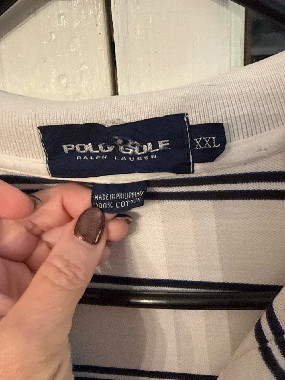 Ralph Lauren White Polo with Black Stripes